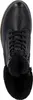A top-down view of a black leather boot with fur lining. Produktbild-Vorschau
