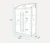 A line drawing diagram of a mini greenhouse with dimensions indicated. Náhľad obrázku produktu