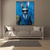 Hase im Anzug Pop Art Leinwandbild Wandbild Kunstdruck XL Produktbild-Vorschau 3