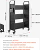 Wózek Biblioteczny Vevor 150 Kg 3-Poziomowy Solidny Stalowy Podgląd zdjęcia produktu 7