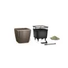 A plant pot and its components are displayed on a white background. Podgląd zdjęcia produktu
