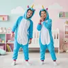 Pigiama Onesie Kigurumi Costume Travestimento Unicorno Blu Anteprima dell’immagine prodotto 2