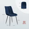 A blue velvet chair with dimensions shown, and a separate diagram of the chair back with dimensions. Produktbild-Vorschau
