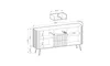 Kommode Zova Ksz-168 Sideboard 168X89X39 Cm 2 Türen 3 Produktbild-Vorschau 4