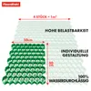 A close-up of green honeycomb-like grid structures, with text overlays indicating dimensions and features. Produktbild-Vorschau