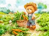 CALVENDO Puzzle Teddy erntet Möhren im Feld | 2000 Teile Produktbild-Vorschau 3