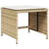 vidaXL 11-tlg. Garten-Essgruppe mit Kissen Beige Poly Produktbild-Vorschau 3
