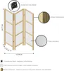 Diagram showing a three-panel room divider with dimensions and material callouts. Produktbild-Vorschau
