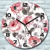 Wanduhr aus Glas Rund fi 30 Gartenblumen Quarz Deko Produktbild-Vorschau 1