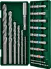 A set of drill bits and screwdriver bits in a green case. Produktbild-Vorschau