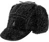 Kangol Pilotenmütze in Teddyfell-Optik in schwarz