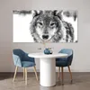 MuchoWow® Poster Tierprofil Wolf in schwarz und weiß 160x80 Produktbild-Vorschau 5