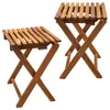 Set di 2 sgabelli pieghevoli in legno massello di acacia Anteprima dell’immagine prodotto 1