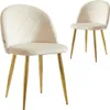 Two beige velvet chairs with gold legs are shown against a white background. Produktbild-Vorschau