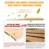 Marketing image comparing two types of wood boards, highlighting health and environmental friendliness. Produktbild-Vorschau
