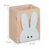 Relaxdays Stiftehalter Hase, Holz, HxBxT: 10 x 8 x 6 cm, Produktbild-Vorschau 4