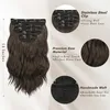 Clip in Extensions 35cm Wellige Braun Haarverlängerung 5PCs Produktbild-Vorschau 3