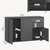 Credenza «Paarl» con 3 ante e 2 cassetti, 74 x 117 x 36 cm, Anteprima dell’immagine prodotto 3