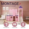 Homestyle4u Hochbett 90x200 mit Rutsche Turm Tunnel Produktbild-Vorschau 9