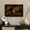 MuchoWow® Poster Weltkarte - Gold - Pflanzen 90x60 cm - Produktbild-Vorschau 3