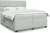 Boxspringbett mit Matratze Hellgrau 200x200 cm Samt Produktbild-Vorschau 2