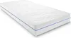 A white mattress with a blue stripe along the side, shown at an angle on a white background. Náhled obrázku produktu