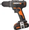 A black and orange WORX cordless drill is shown against a white background. Náhled obrázku produktu