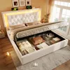 A bedroom scene with a bed that has storage underneath and LED lighting. Náhľad obrázku produktu