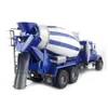 A blue and white cement mixer truck is shown from a side-angle on a white background. Podgląd zdjęcia produktu