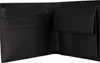 An open black leather wallet showing card slots and a coin pocket. Produktbild-Vorschau