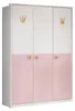 Kleiderschrank Cindy Drehtürenschrank Weiß Rosa Größe Produktbild-Vorschau 1