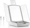 A white makeup organizer with a lighted mirror and two USB cables. Podgląd zdjęcia produktu