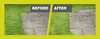 A split image showing a before and after comparison of a garden path next to grass. Podgląd zdjęcia produktu