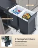 A kitchen pull-out trash bin system with two compartments, one for recyclables and one for organic waste. Produktbild-Vorschau