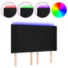 vidaXL LED Kopfteil Schwarz 147x16x118/128 cm Stoff - LED Produktbild-Vorschau 3