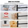 Three different filters for a vacuum cleaner are shown, each demonstrating its effectiveness in cleaning different types of messes. Anteprima dell’immagine prodotto