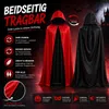 Mantello rosso e nero con cappuccio, ideale per Halloween, Anteprima dell’immagine prodotto 4