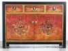 A vintage-style oriental sideboard with drawers and doors, decorated with intricate patterns and butterfly motifs. Produktbild-Vorschau