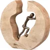 Skulptur Push and Work 29 x 28 cm Black Gold Mangoholz Alu Produktbild-Vorschau 1