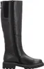 A black leather knee-high boot is shown against a white background. Náhled obrázku produktu
