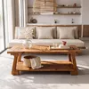 Salontafel van massief hout, 140 cm breed, bijzettafel met Productafbeelding-voorbeeld 2