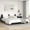 The Living Store Bettgestell mit Kopfteil Schwarz und Weiß Produktbild-Vorschau 4