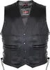 Herren Druckknopf Lederweste Biker Weste Biker Weste Produktbild-Vorschau 1