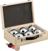Relaxdays Boule Kugeln, 6 Stahlkugeln, Set mit Zielkugel, Produktbild-Vorschau 1