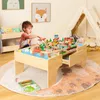 GOPLUS Spieltisch mit 84 Spielzeugteile, Kinder Eisenbahn Produktbild-Vorschau 2