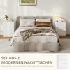 HOMCOM Nachttisch 2er Set Beistelltisch mit 3 Schubladen Produktbild-Vorschau 4