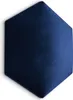A single hexagonal dark blue velvet panel with a shadow cast on the right side, presented on a white background. Náhled obrázku produktu