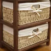 Rebecca Mobili Commode 5 tiroirs en bois et osier Voir les images du produit 5