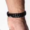 SERASAR | Bracciale in pelle da uomo [Acciaio] con doppia Anteprima dell’immagine prodotto 5