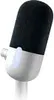 A close-up studio shot of a black and white microphone. Náhled obrázku produktu